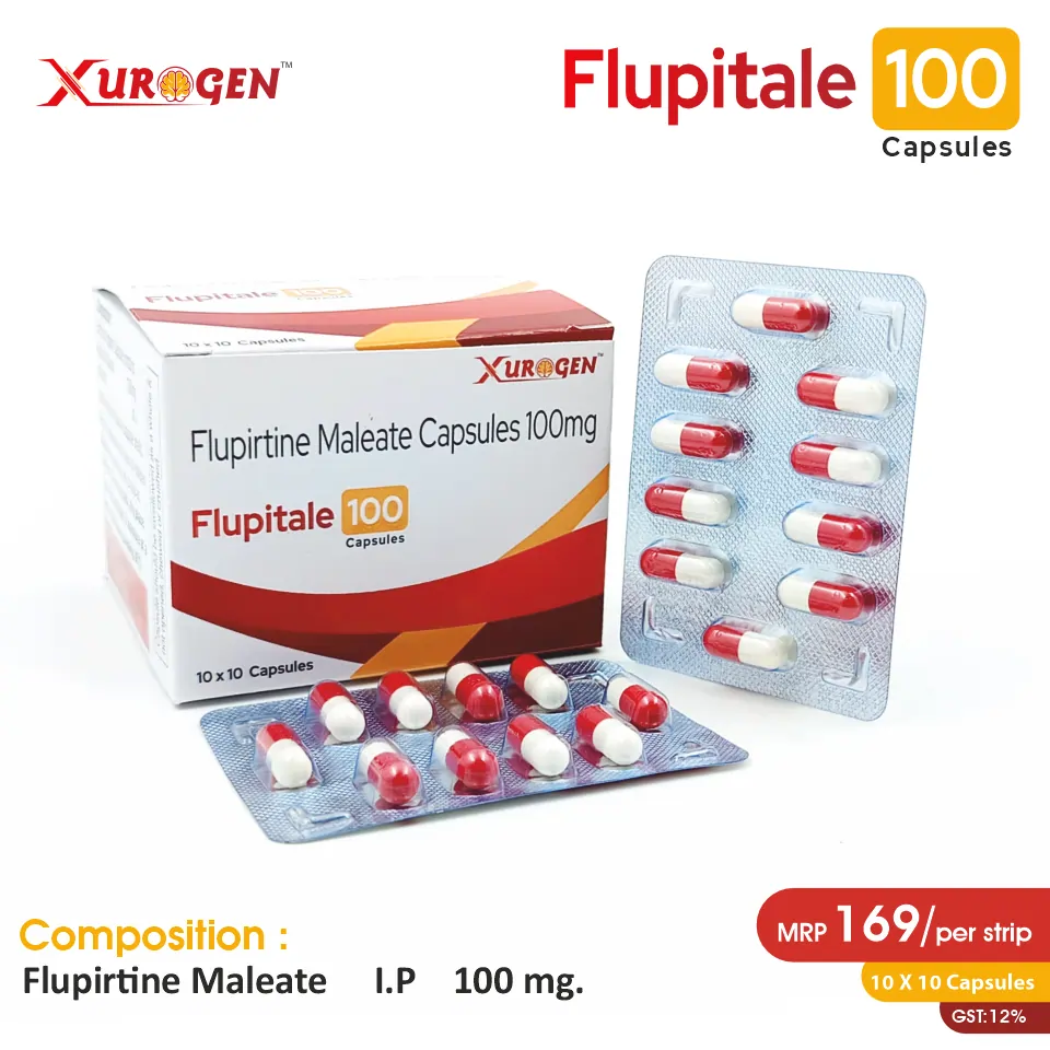 Flupirtine (100mg) Capsule at the best price in PCD Pharma Franchise for Analgesic, Pain Relief.